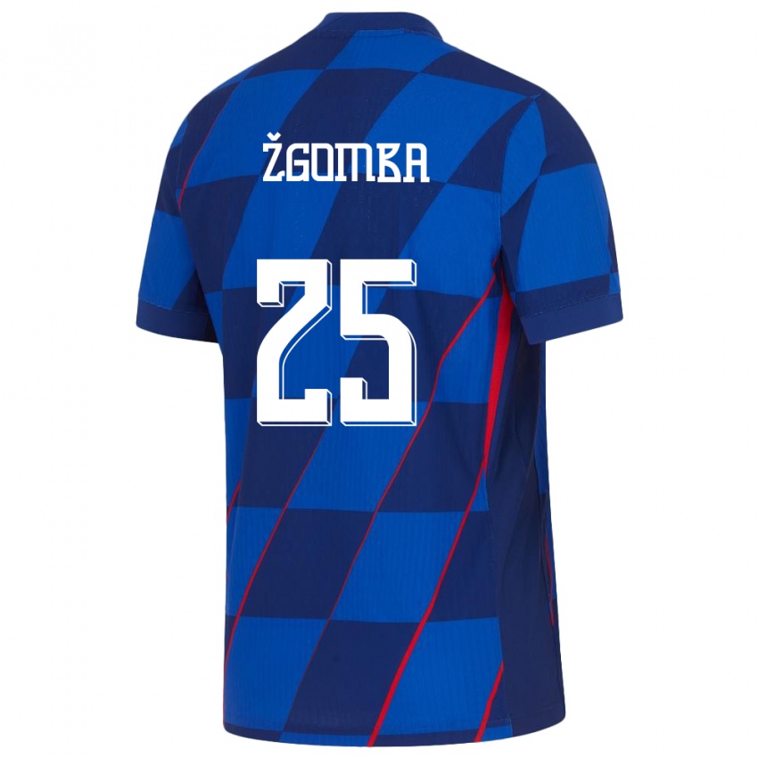 Herren Kroatien Marin Zgomba #25 Blau Auswärtstrikot Trikot 24-26 T-Shirt