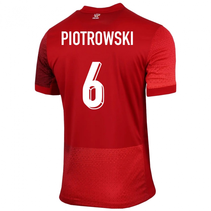 Herren Polen Jakub Piotrowski #6 Rot Auswärtstrikot Trikot 24-26 T-Shirt