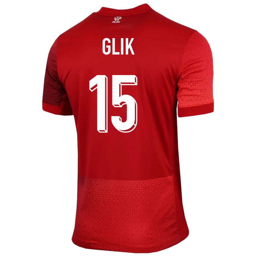 Herren Polen Kamil Glik #15 Rot Auswärtstrikot Trikot 24-26 T-Shirt