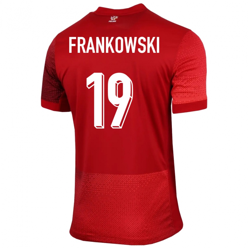 Herren Polen Przemyslaw Frankowski #19 Rot Auswärtstrikot Trikot 24-26 T-Shirt