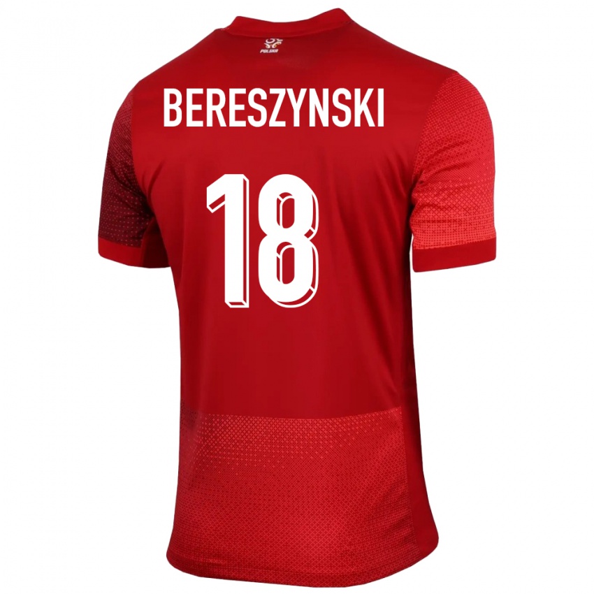 Herren Polen Bartosz Bereszynski #18 Rot Auswärtstrikot Trikot 24-26 T-Shirt