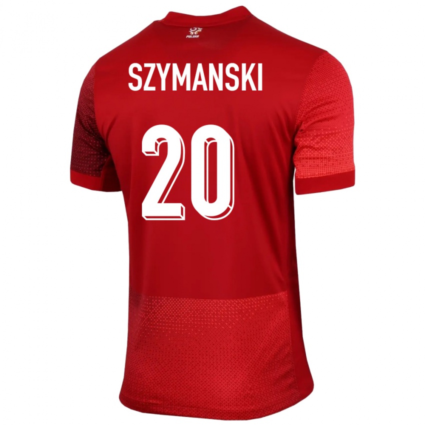 Herren Polen Sebastian Szymanski #20 Rot Auswärtstrikot Trikot 24-26 T-Shirt