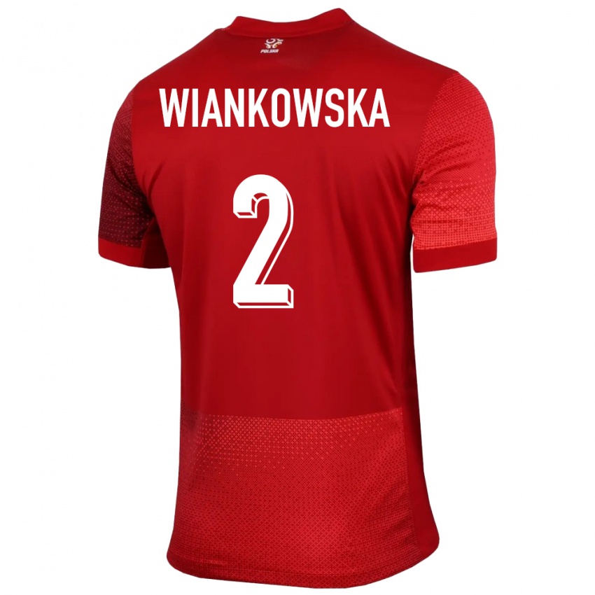 Herren Polen Martyna Wiankowska #2 Rot Auswärtstrikot Trikot 24-26 T-Shirt