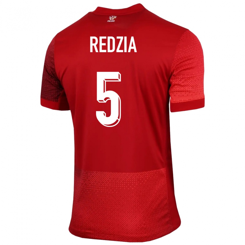 Herren Polen Anna Redzia #5 Rot Auswärtstrikot Trikot 24-26 T-Shirt