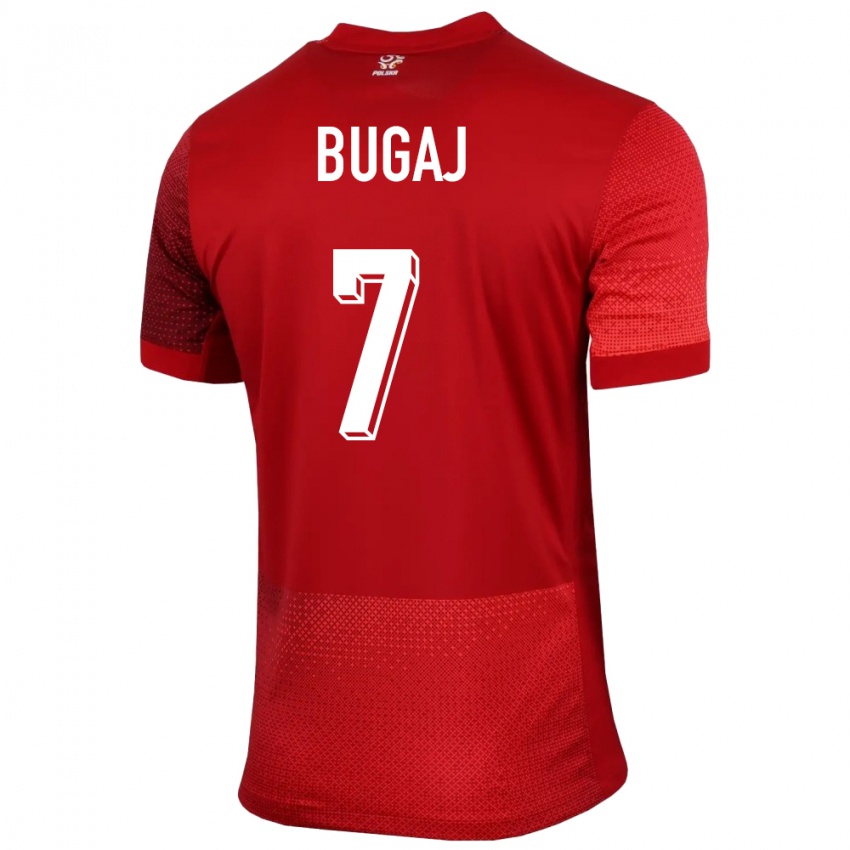 Herren Polen Dawid Bugaj #7 Rot Auswärtstrikot Trikot 24-26 T-Shirt