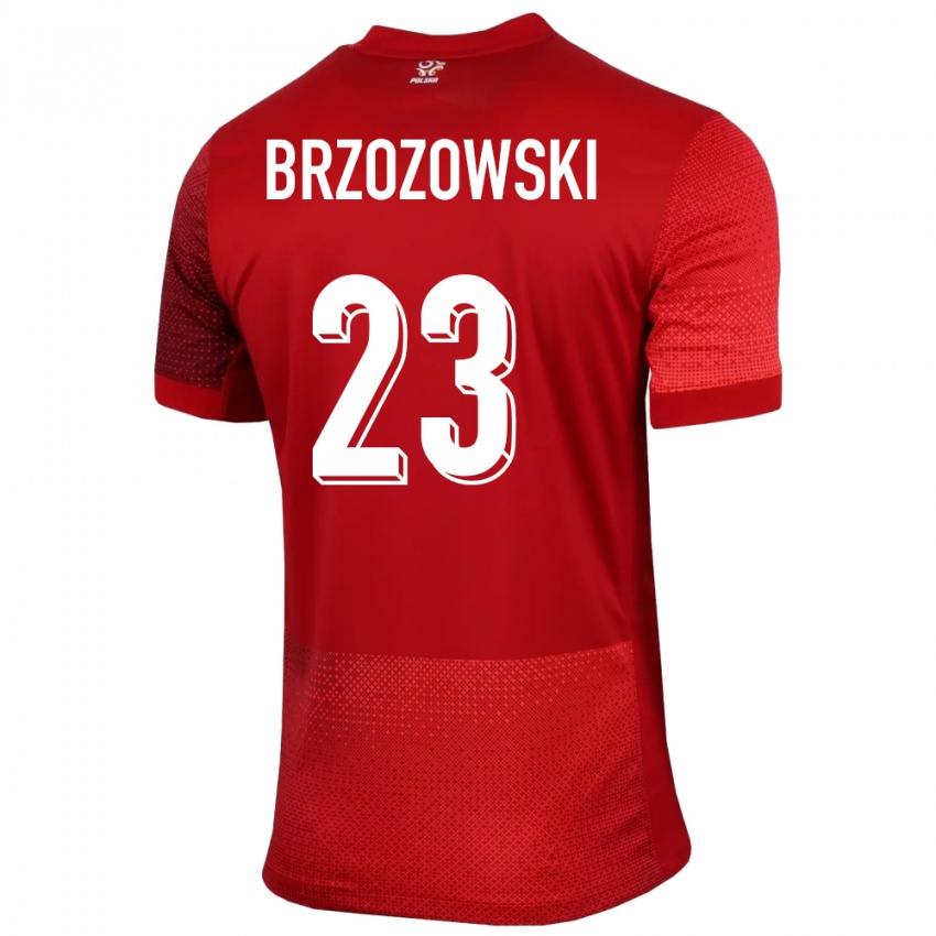 Herren Polen Milosz Brzozowski #23 Rot Auswärtstrikot Trikot 24-26 T-Shirt