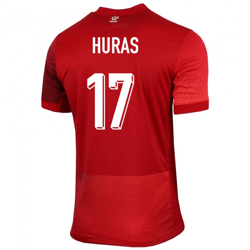 Herren Polen Mike Huras #17 Rot Auswärtstrikot Trikot 24-26 T-Shirt