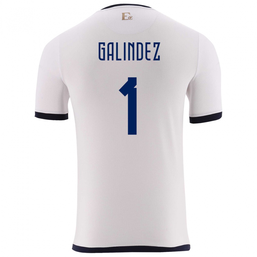 Herren Ecuador Hernan Galindez #1 Weiß Auswärtstrikot Trikot 24-26 T-Shirt