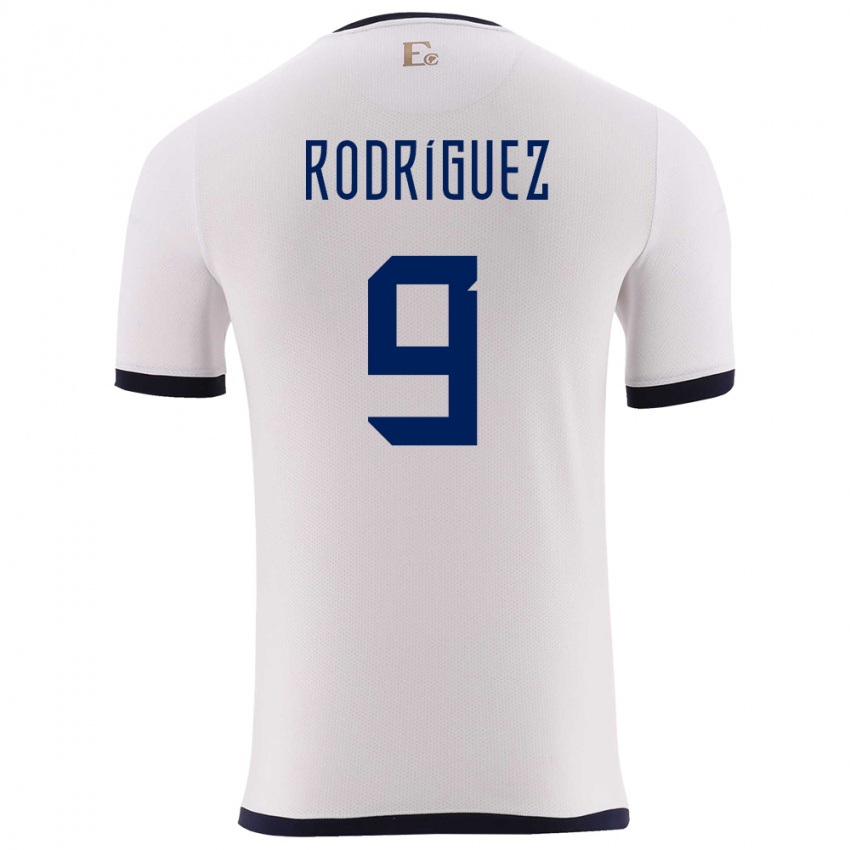 Herren Ecuador Ingrid Rodriguez #9 Weiß Auswärtstrikot Trikot 24-26 T-Shirt