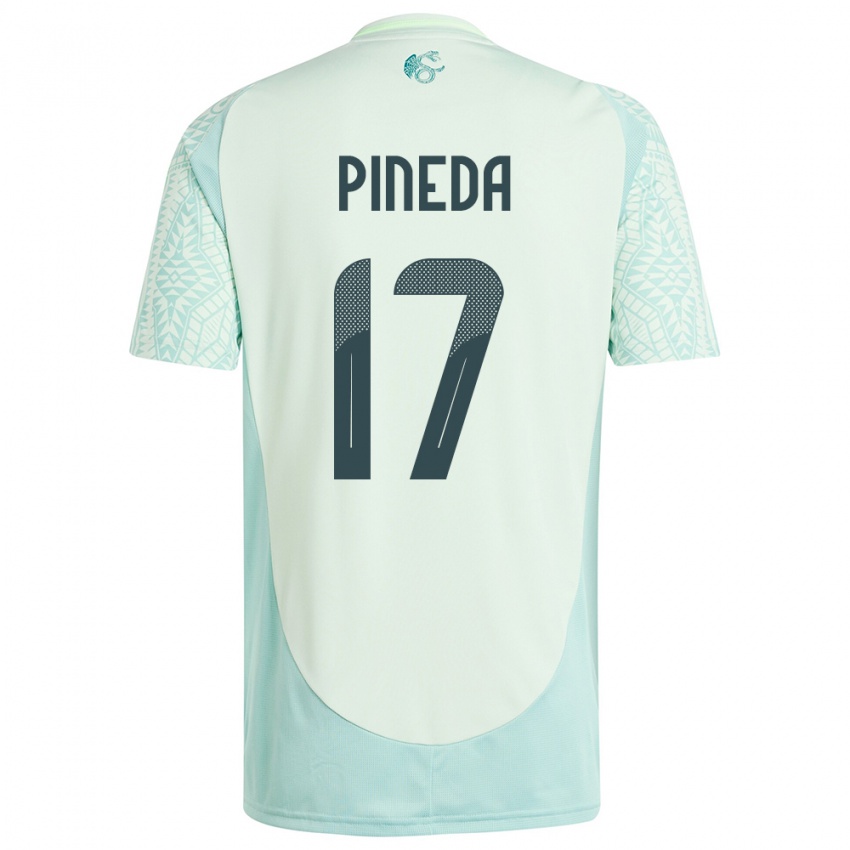 Herren Mexiko Orbelin Pineda #17 Leinengrün Auswärtstrikot Trikot 24-26 T-Shirt