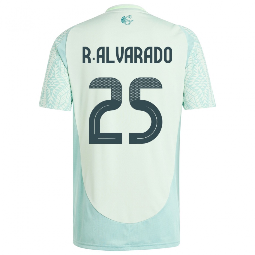 Herren Mexiko Roberto Alvarado #25 Leinengrün Auswärtstrikot Trikot 24-26 T-Shirt