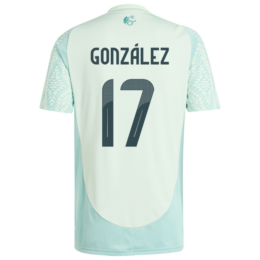 Herren Mexiko Alison Gonzalez #17 Leinengrün Auswärtstrikot Trikot 24-26 T-Shirt