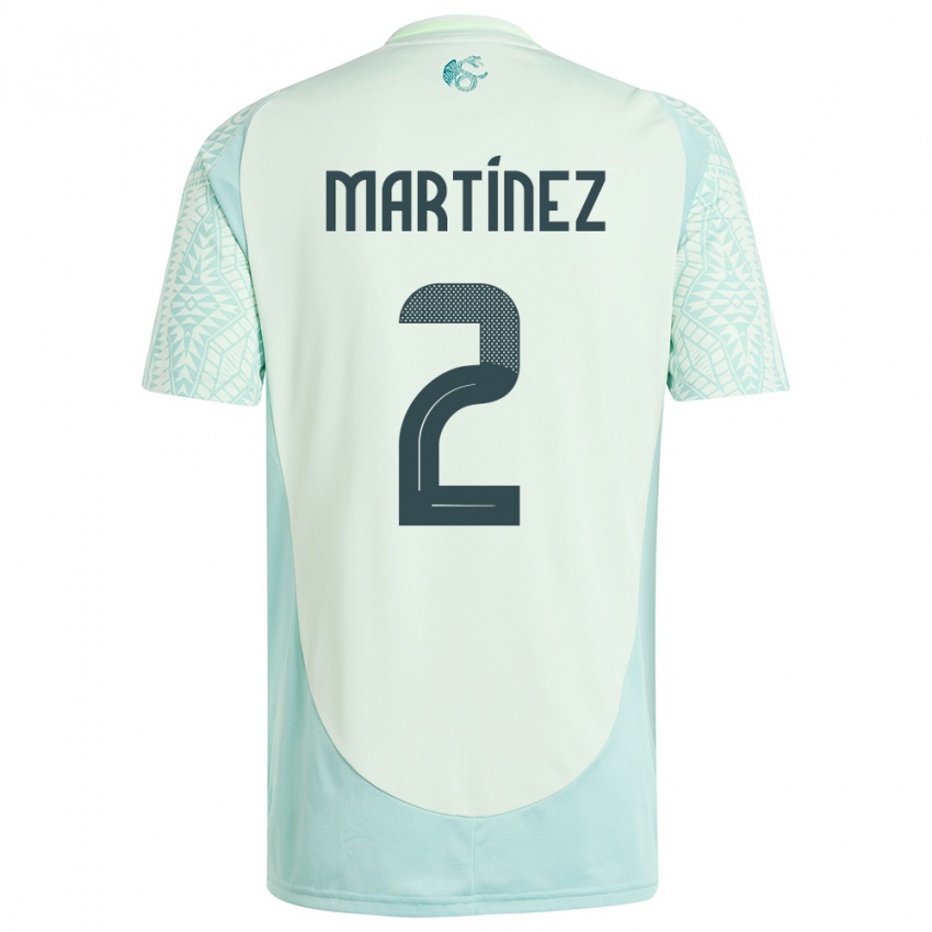 Herren Mexiko Emilio Martinez #2 Leinengrün Auswärtstrikot Trikot 24-26 T-Shirt