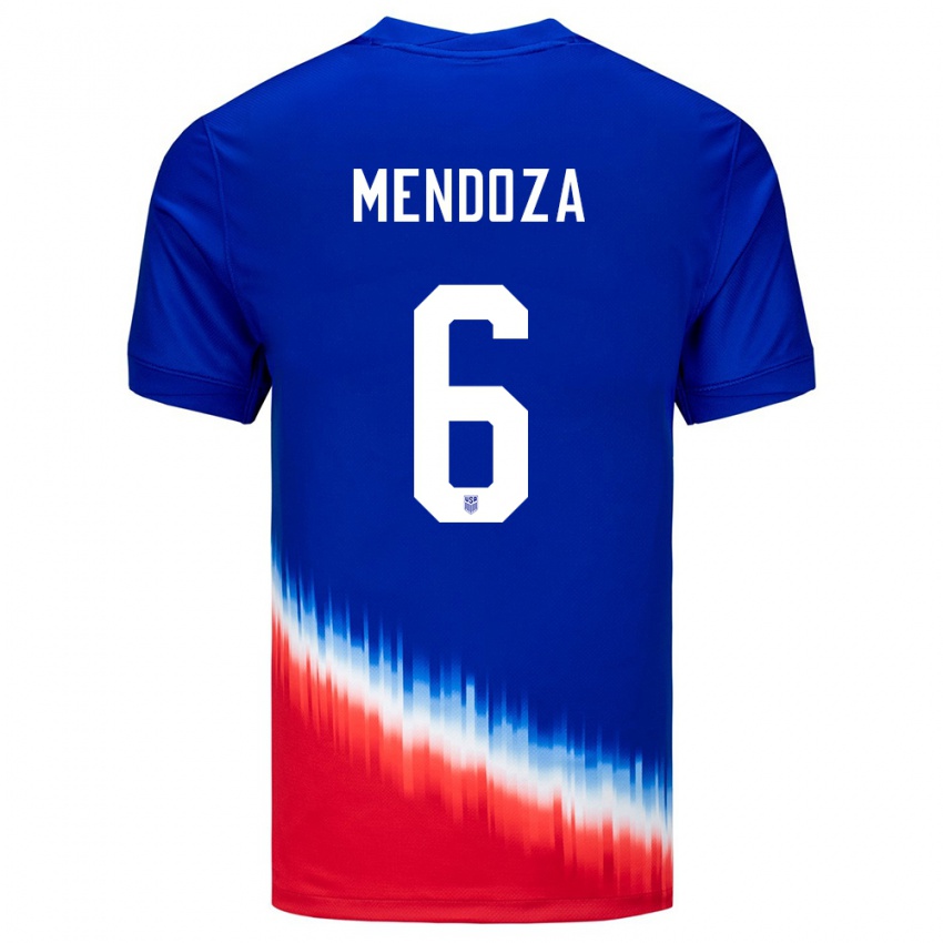 Herren Vereinigte Staaten Edwyn Mendoza #6 Blau Auswärtstrikot Trikot 24-26 T-Shirt