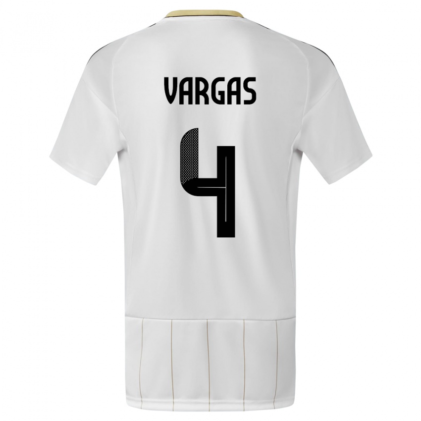 Herren Costa Rica Juan Pablo Vargas #4 Weiß Auswärtstrikot Trikot 24-26 T-Shirt