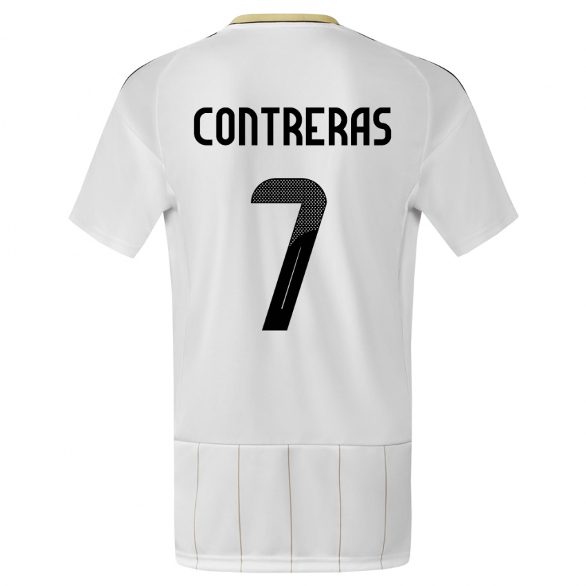 Herren Costa Rica Anthony Contreras #7 Weiß Auswärtstrikot Trikot 24-26 T-Shirt
