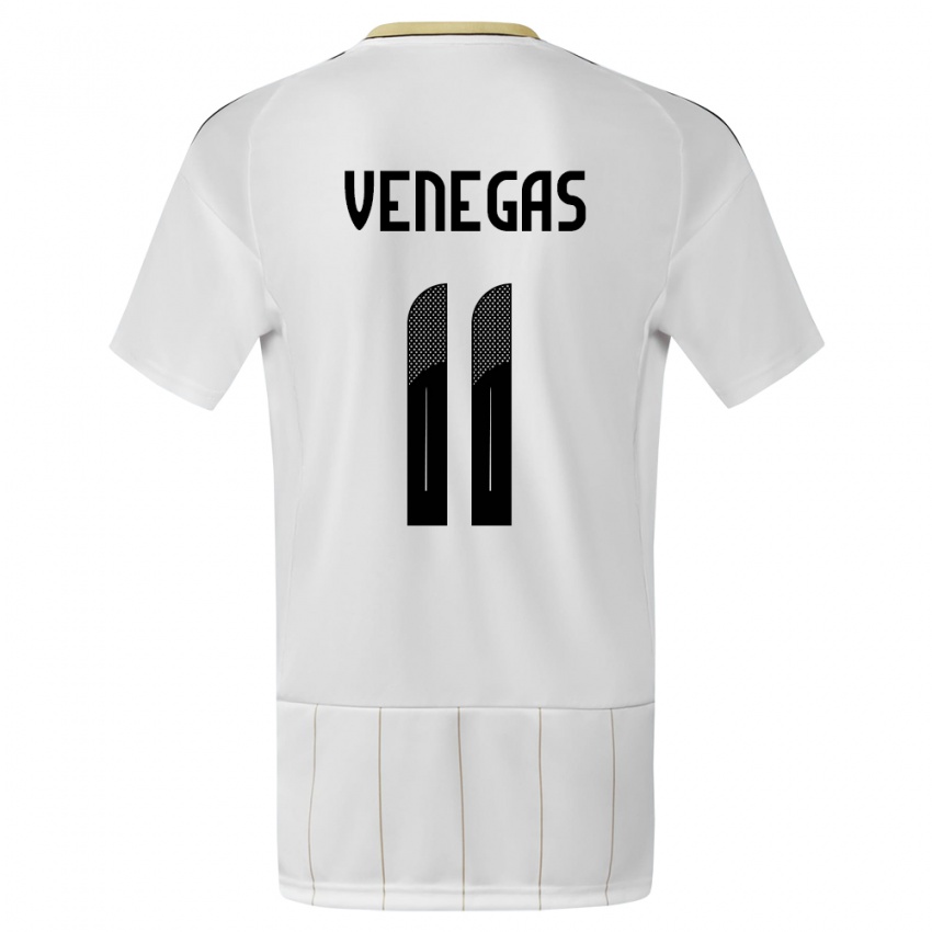 Herren Costa Rica Johan Venegas #11 Weiß Auswärtstrikot Trikot 24-26 T-Shirt