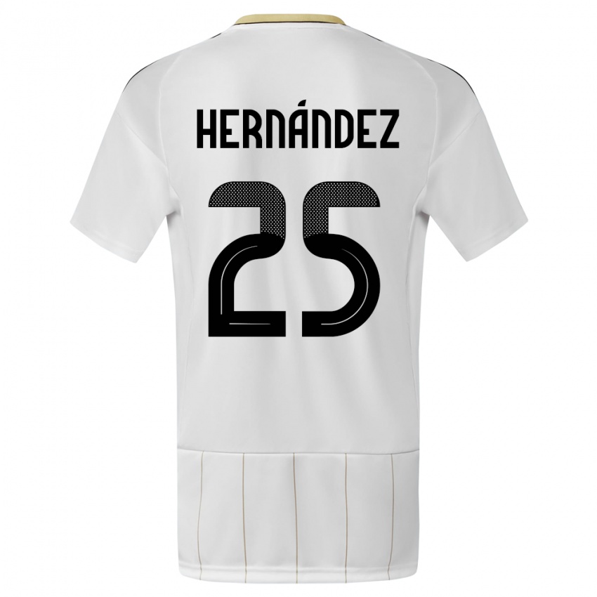 Herren Costa Rica Anthony Hernandez #25 Weiß Auswärtstrikot Trikot 24-26 T-Shirt