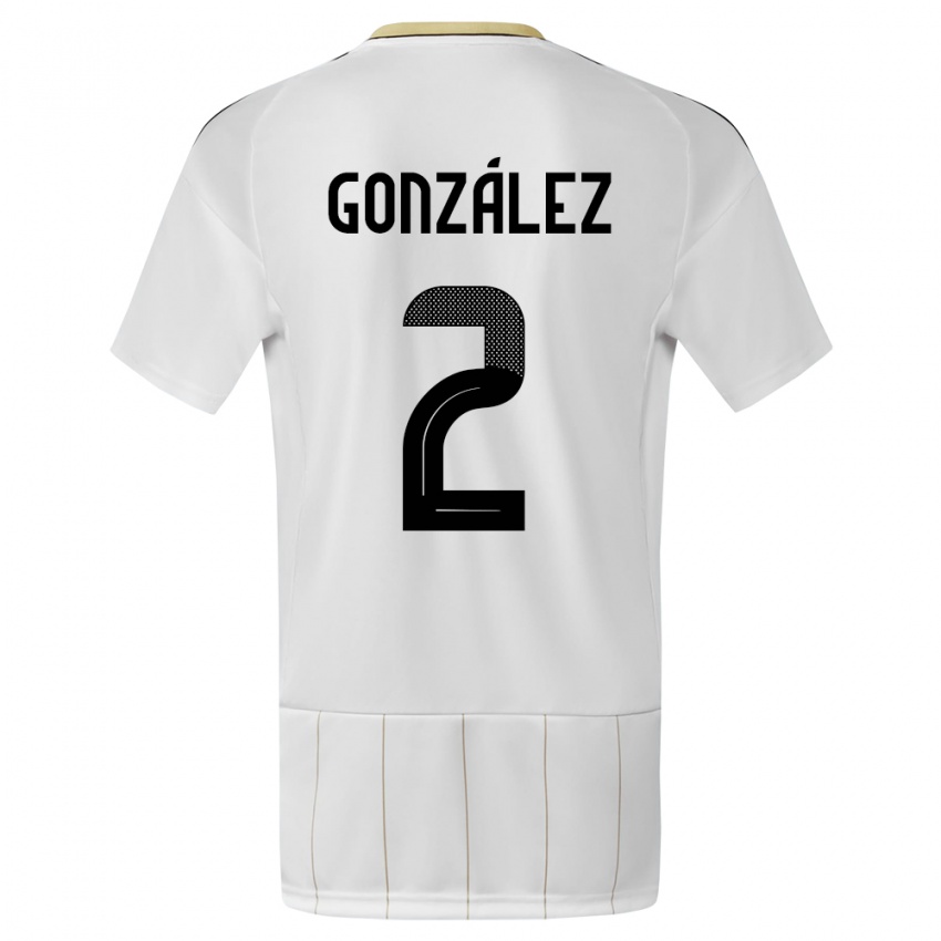 Herren Costa Rica Julian Gonzalez #2 Weiß Auswärtstrikot Trikot 24-26 T-Shirt