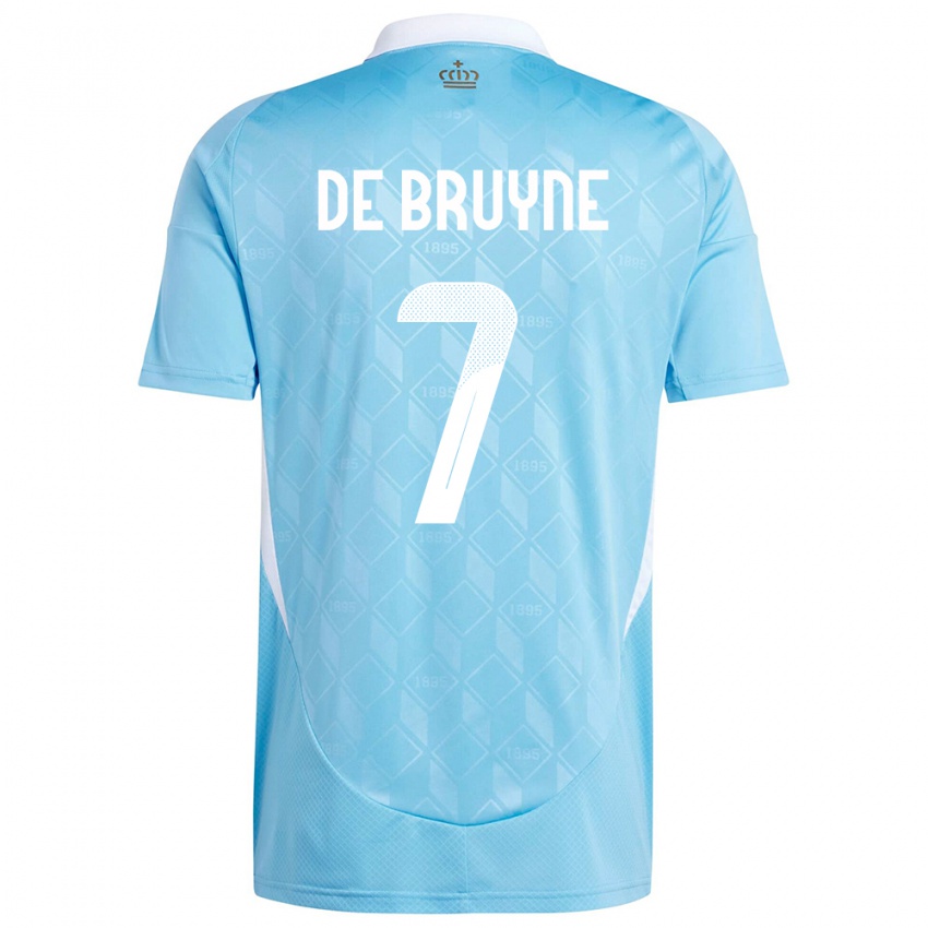 Herren Belgien Kevin De Bruyne #7 Blau Auswärtstrikot Trikot 24-26 T-Shirt