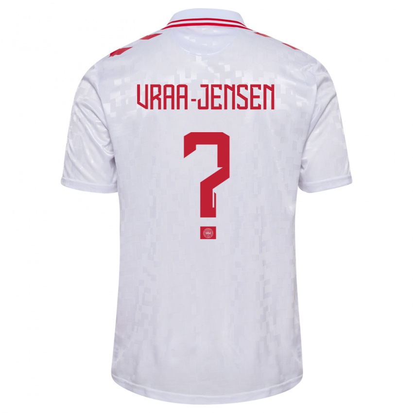 Herren Dänemark Ludwig Vraa-Jensen #0 Weiß Auswärtstrikot Trikot 24-26 T-Shirt