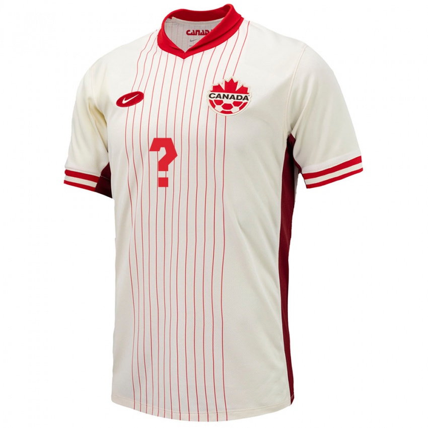 Herren Kanada Ihren Namen #0 Weiß Auswärtstrikot Trikot 24-26 T-Shirt