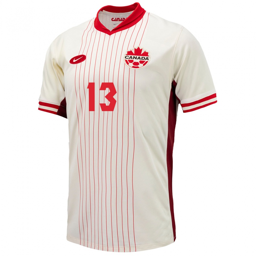 Herren Kanada Derek Cornelius #13 Weiß Auswärtstrikot Trikot 24-26 T-Shirt