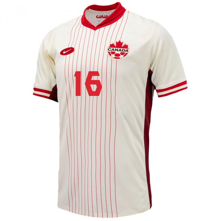 Herren Kanada Maxime Crepeau #16 Weiß Auswärtstrikot Trikot 24-26 T-Shirt