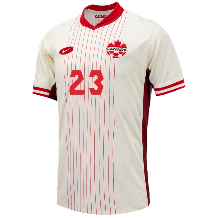 Herren Kanada Liam Millar #23 Weiß Auswärtstrikot Trikot 24-26 T-Shirt