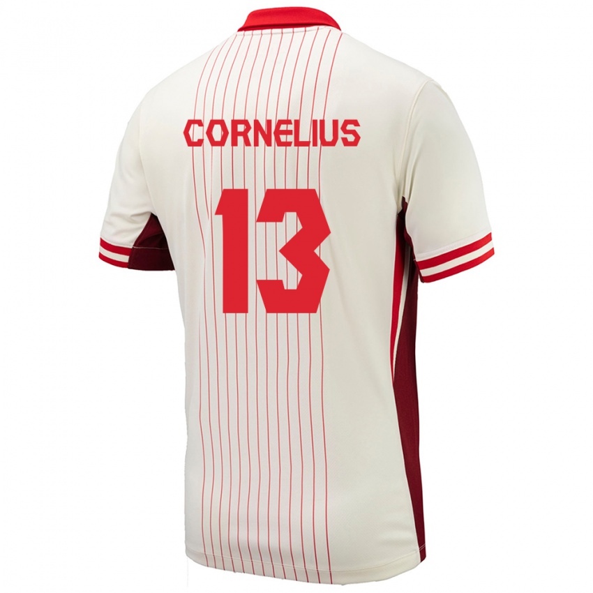 Herren Kanada Derek Cornelius #13 Weiß Auswärtstrikot Trikot 24-26 T-Shirt