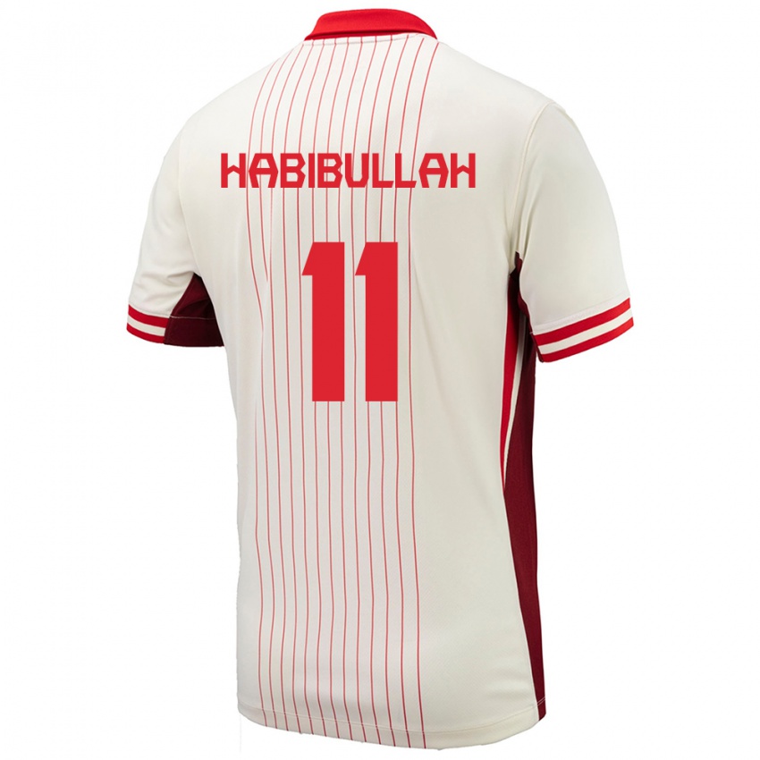 Herren Kanada Kamron Habibullah #11 Weiß Auswärtstrikot Trikot 24-26 T-Shirt