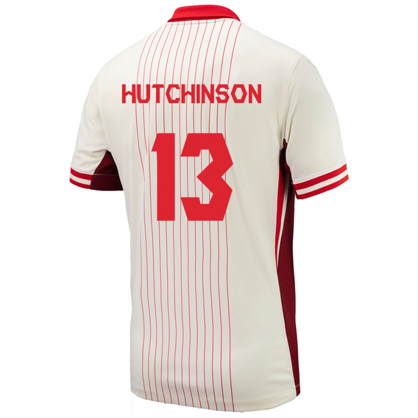 Herren Kanada Atiba Hutchinson #13 Weiß Auswärtstrikot Trikot 24-26 T-Shirt