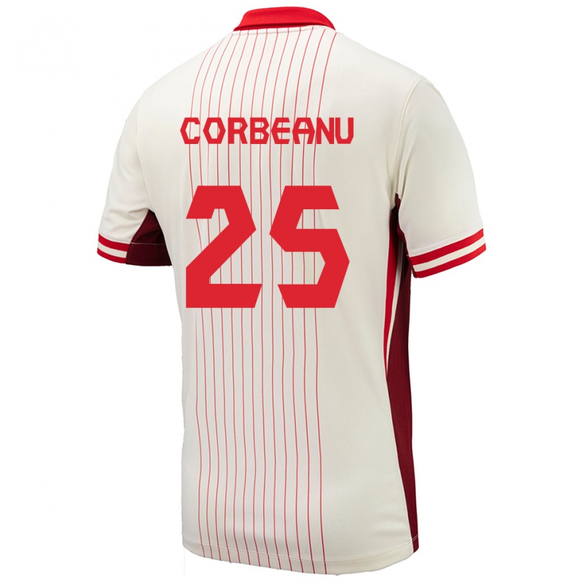 Herren Kanada Theo Corbeanu #25 Weiß Auswärtstrikot Trikot 24-26 T-Shirt