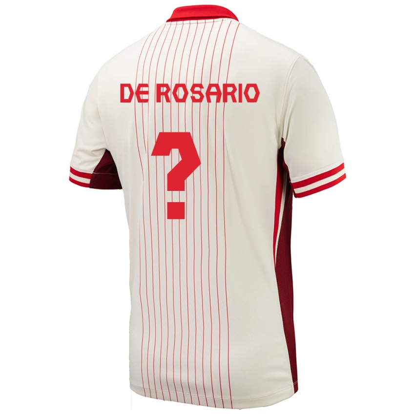 Herren Kanada Adisa De Rosario #0 Weiß Auswärtstrikot Trikot 24-26 T-Shirt