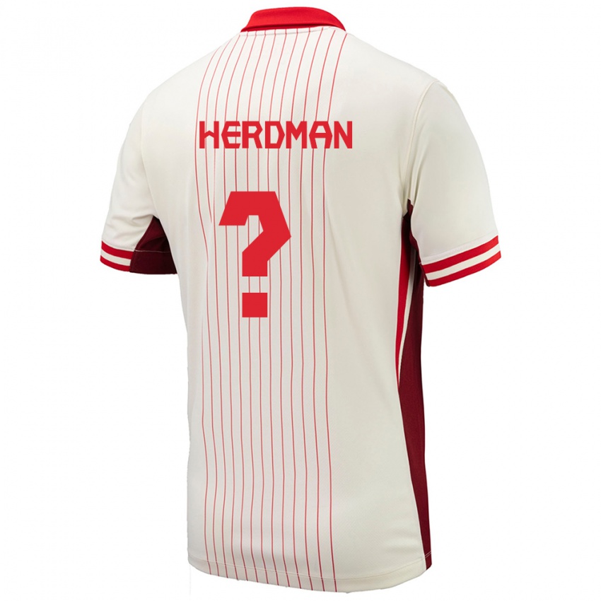 Herren Kanada Jay Herdman #0 Weiß Auswärtstrikot Trikot 24-26 T-Shirt