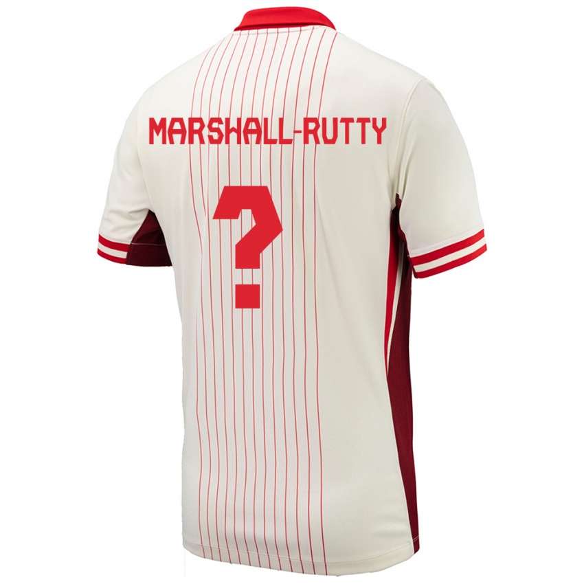 Herren Kanada Jahkeele Marshall Rutty #0 Weiß Auswärtstrikot Trikot 24-26 T-Shirt