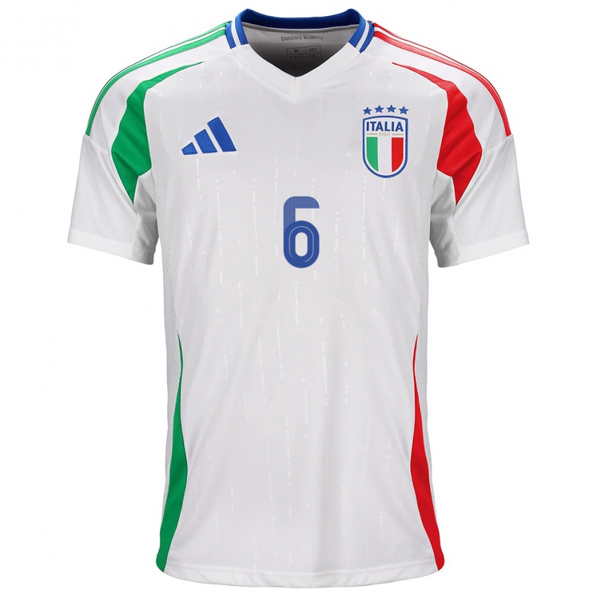 Herren Italien Manuela Giugliano #6 Weiß Auswärtstrikot Trikot 24-26 T-Shirt