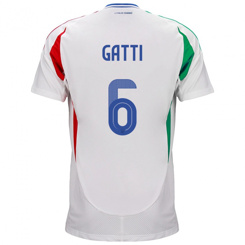 Herren Italien Federico Gatti #6 Weiß Auswärtstrikot Trikot 24-26 T-Shirt