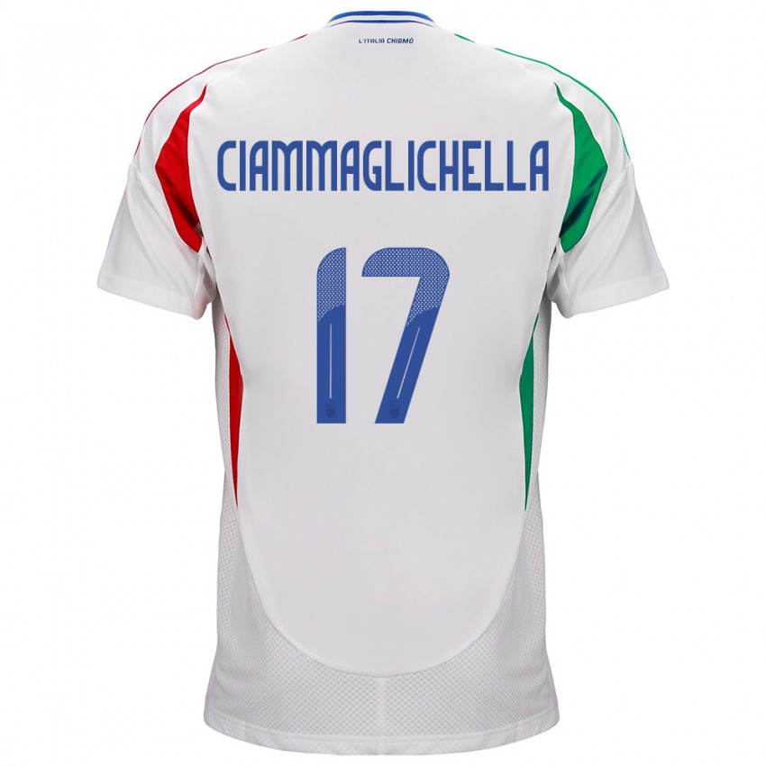 Herren Italien Aaron Ciammaglichella #17 Weiß Auswärtstrikot Trikot 24-26 T-Shirt