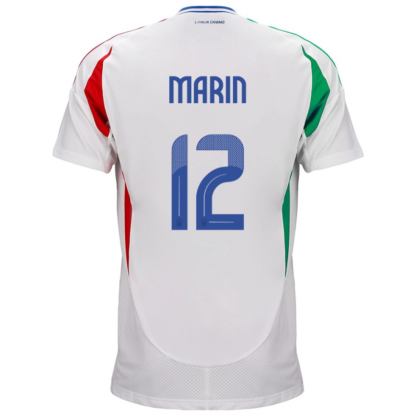 Herren Italien Renato Marin #12 Weiß Auswärtstrikot Trikot 24-26 T-Shirt