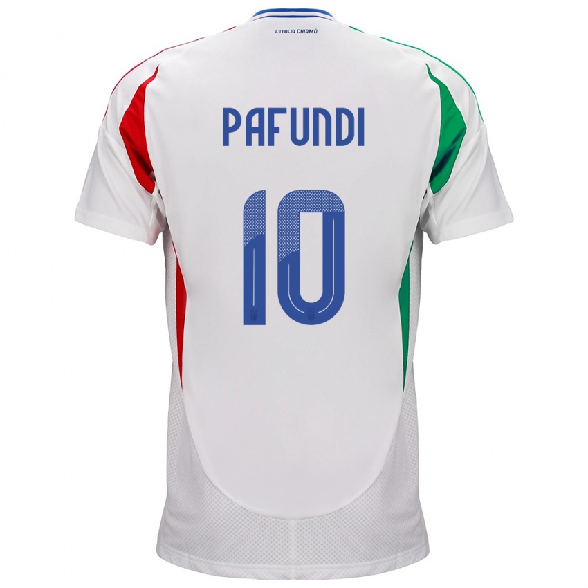 Herren Italien Simone Pafundi #10 Weiß Auswärtstrikot Trikot 24-26 T-Shirt