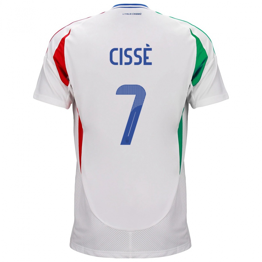 Herren Italien Alphadjo Cissè #7 Weiß Auswärtstrikot Trikot 24-26 T-Shirt