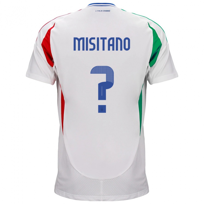Herren Italien Giulio Misitano #0 Weiß Auswärtstrikot Trikot 24-26 T-Shirt