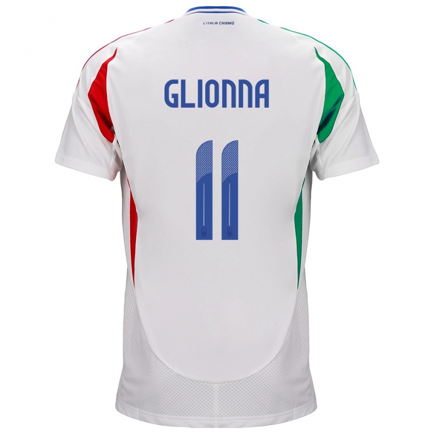 Herren Italien Benedetta Glionna #11 Weiß Auswärtstrikot Trikot 24-26 T-Shirt