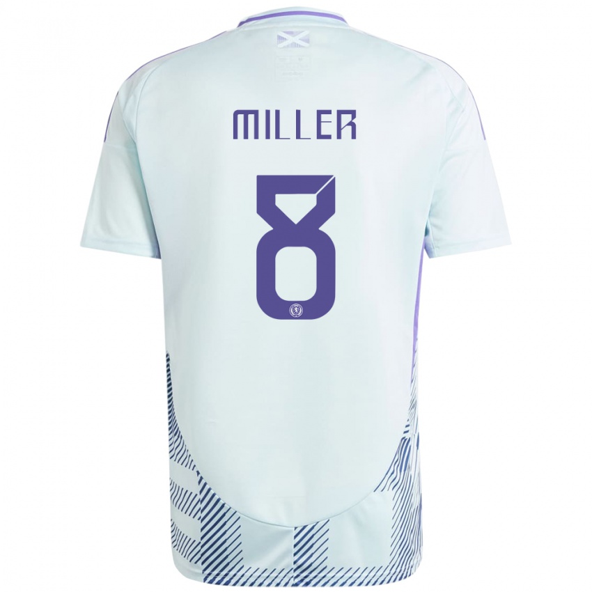 Herren Schottland Lennon Miller #8 Helles Mintblau Auswärtstrikot Trikot 24-26 T-Shirt