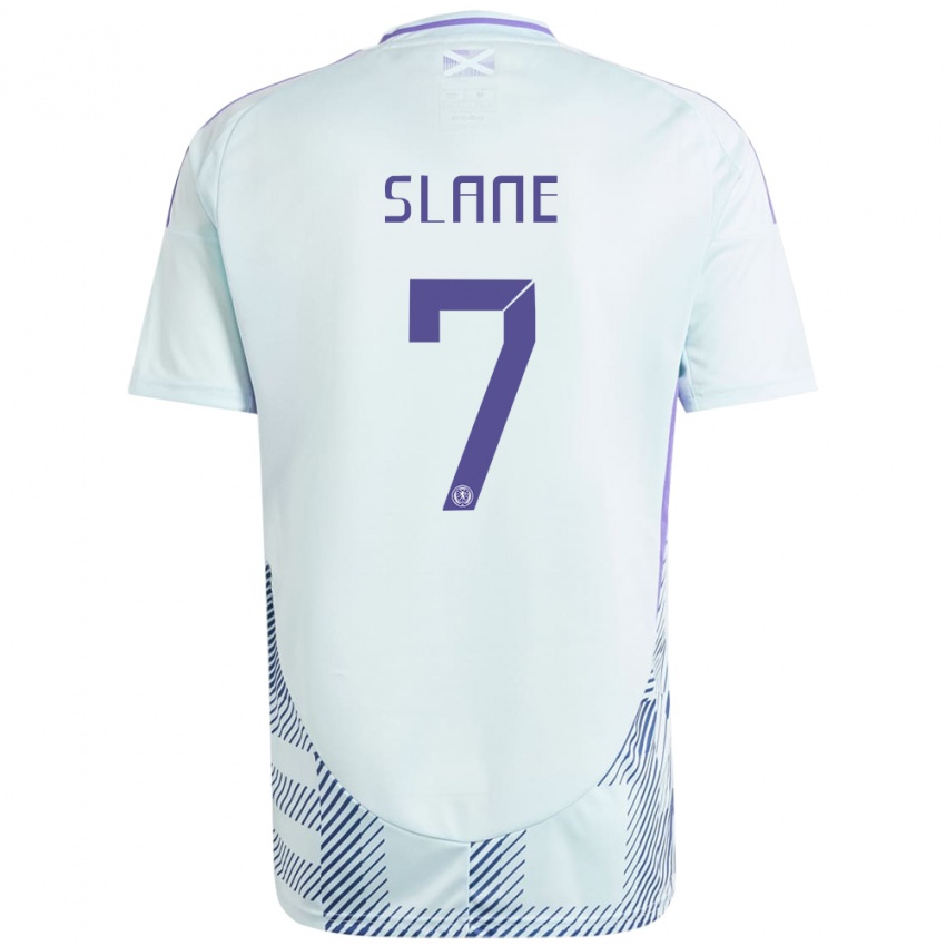 Herren Schottland Paul Slane #7 Helles Mintblau Auswärtstrikot Trikot 24-26 T-Shirt