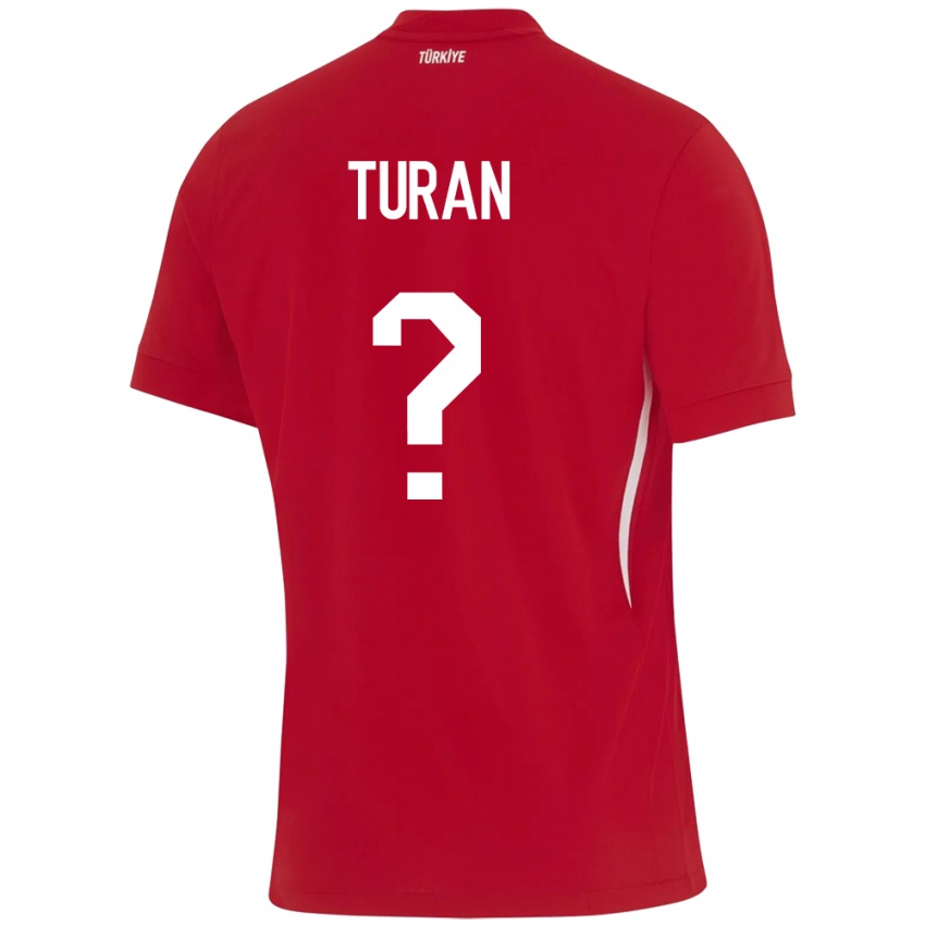 Herren Türkei Hasan Turan #0 Rot Auswärtstrikot Trikot 24-26 T-Shirt