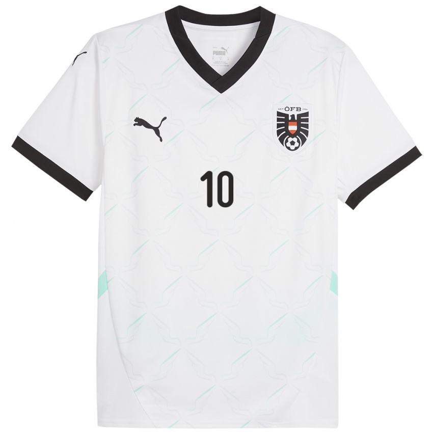 Herren Österreich Laura Feiersinger #10 Weiß Auswärtstrikot Trikot 24-26 T-Shirt