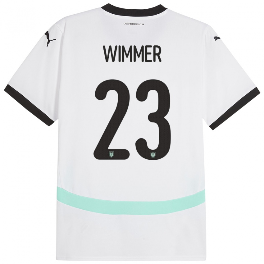 Herren Österreich Patrick Wimmer #23 Weiß Auswärtstrikot Trikot 24-26 T-Shirt