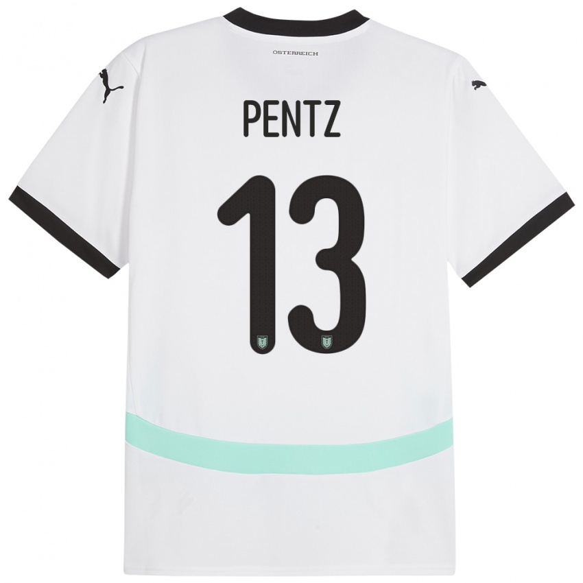 Herren Österreich Patrick Pentz #13 Weiß Auswärtstrikot Trikot 24-26 T-Shirt